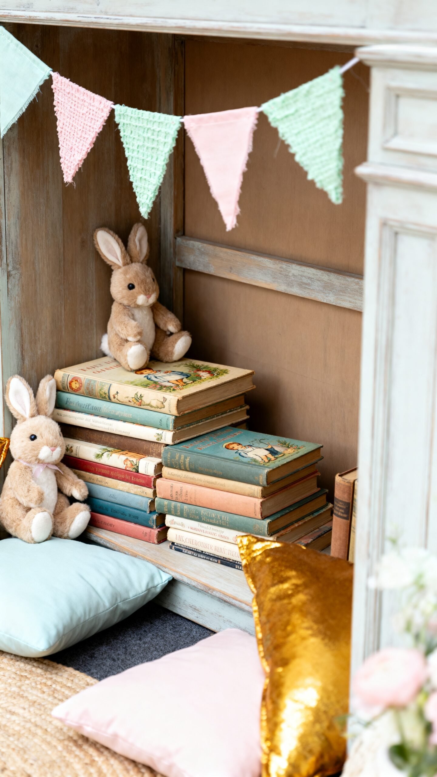 cozy intergenerational storybook reading nook