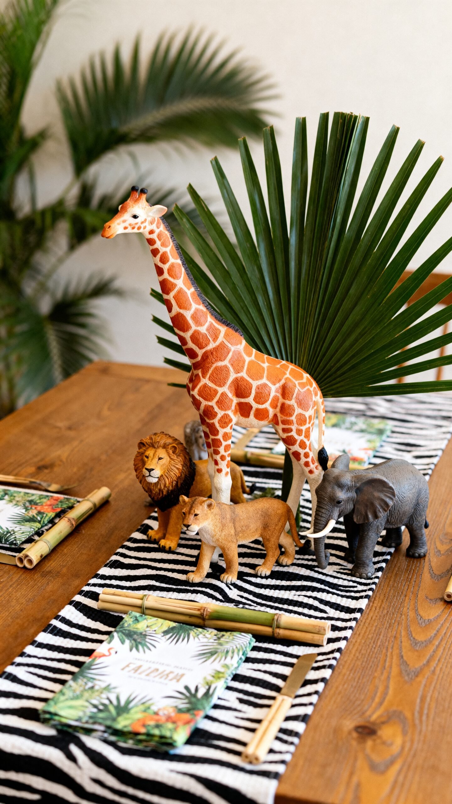 immersive safari themed table decor
