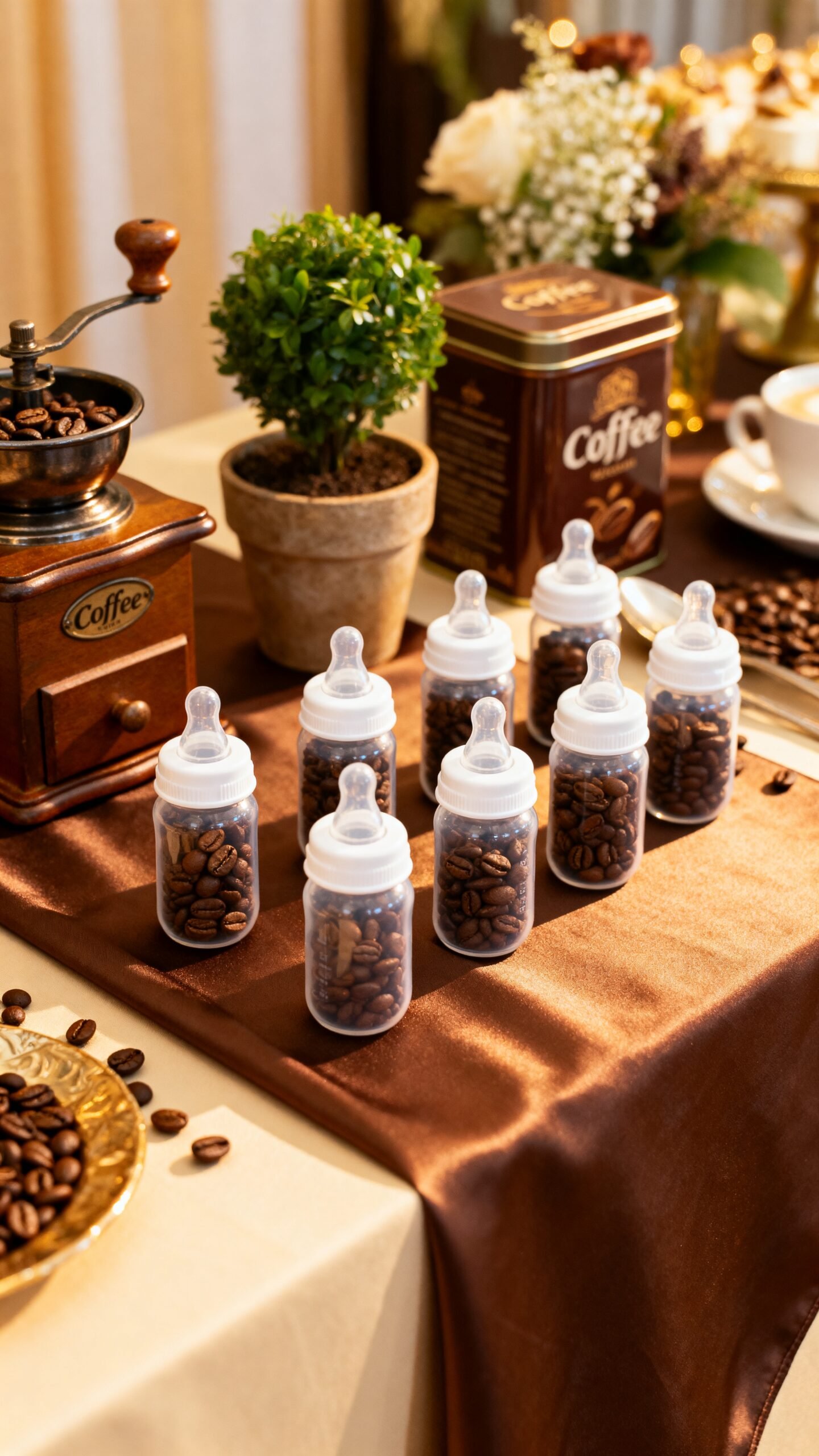 personalized coffee bean baby shower favors