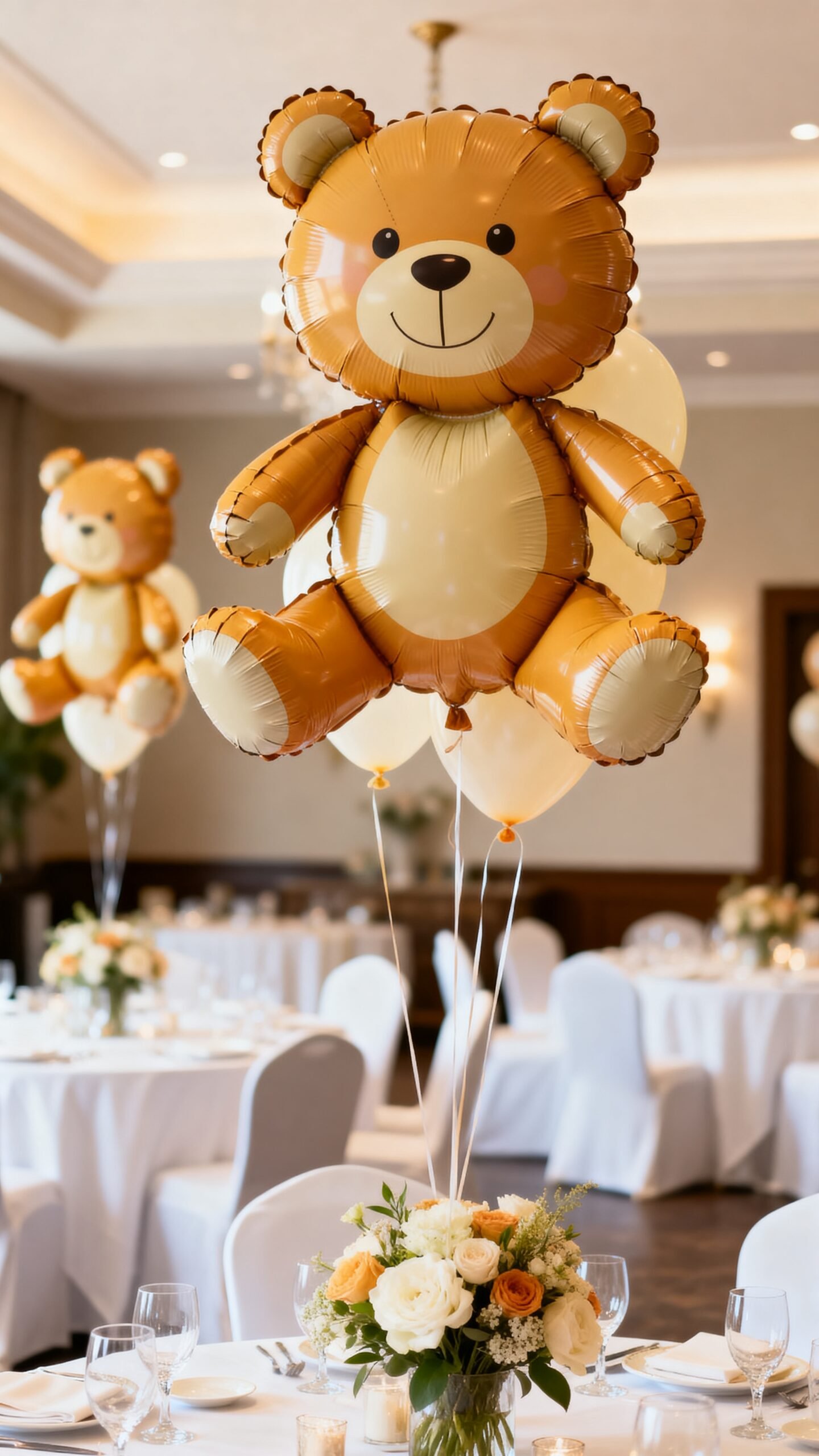 whimsical bear themed balloon decorations