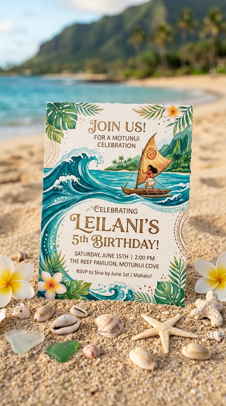 10 Beautiful Moana Birthday Party Invitations That Set the Theme