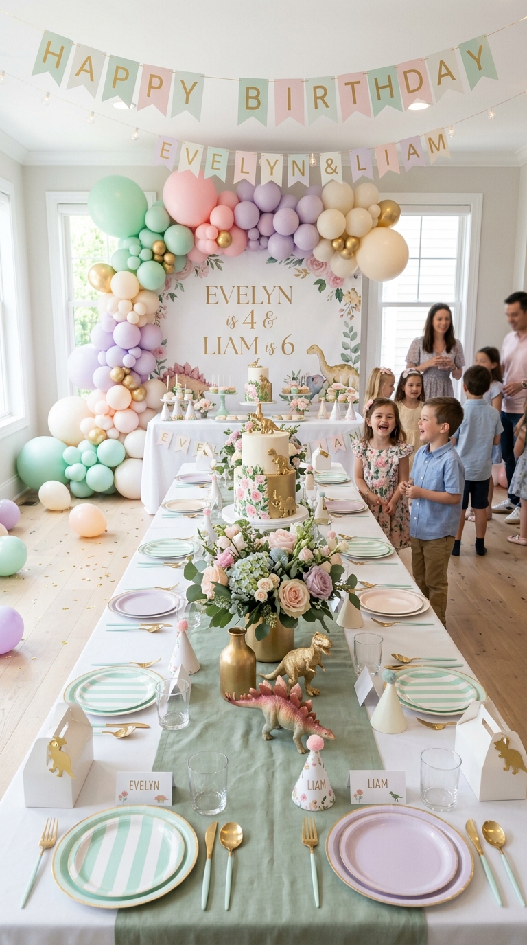 13 Creative 1st and 5th Combined Birthday Party Ideas for Siblings