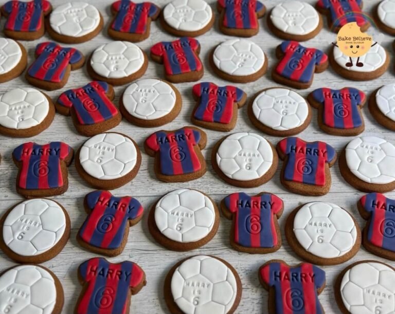 Soccer ball and striped jersey cookies