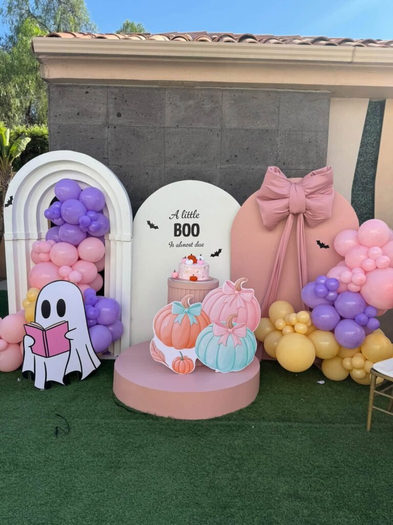 Pink Little Boo Baby Shower Ideas With a Ghost Cake - The Party Bloom