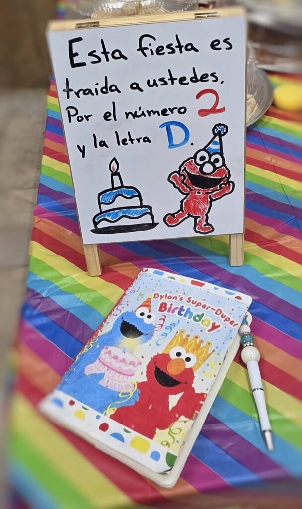 Sesame Street style sign brought to you by the number 2 on a rainbow table